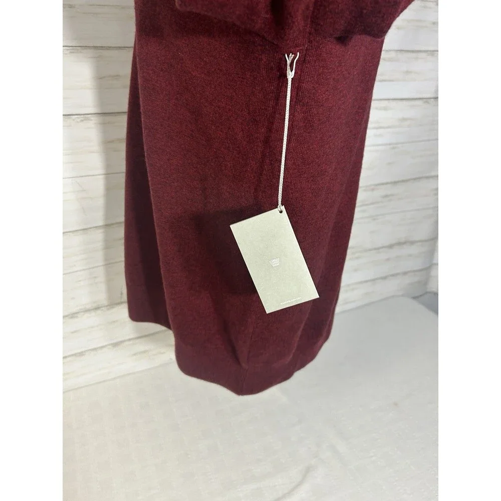 NEW! Mack Weldon Tech Cashmere Brick Red Sweater Merino Wool Crew Neck LARGE Men